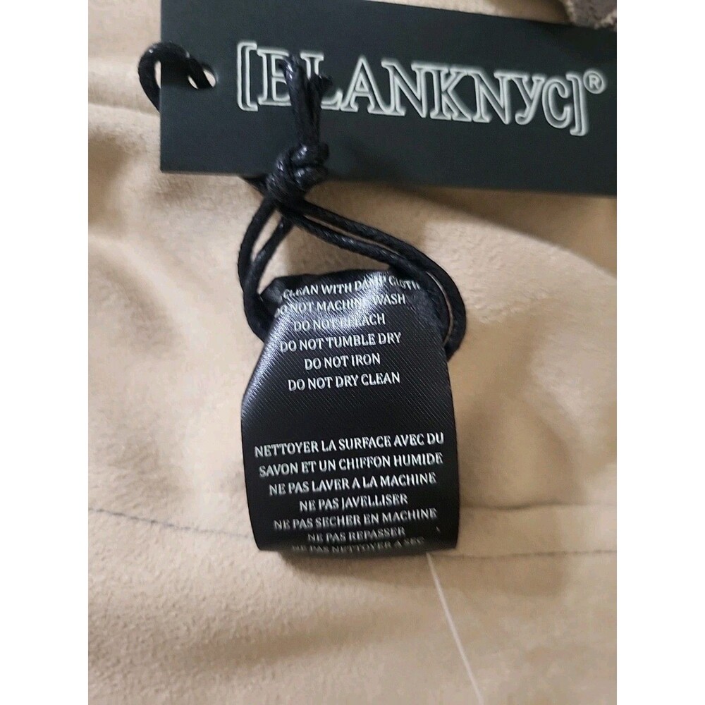 Blank NYC Anthropologie Renegade Gray Plaid Longline Jacket Faux Suede L New - Picture 8 of 9